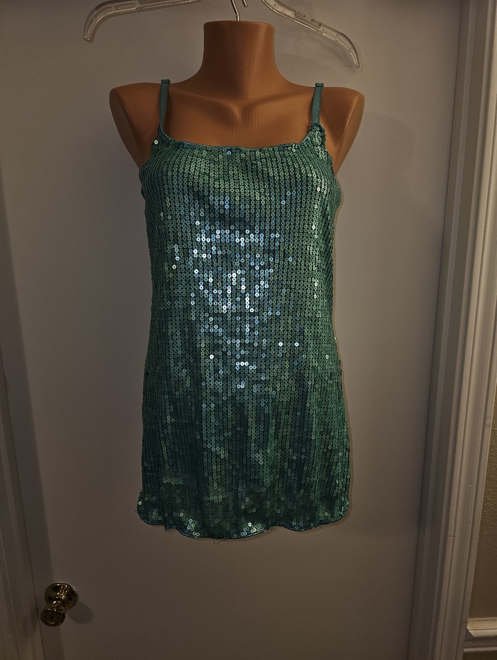 Charlotte Russe Teal Sequin Tank Top